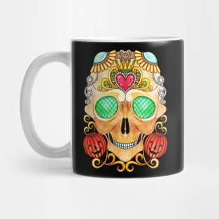 Sugar skull fancy vintage and pumpkin day of the dead. Mug